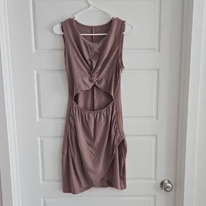 Summer Mauve Sleeveless Cut Out Dress